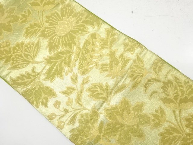 アンティーク　花瓶に草花模様織り出し袋帯（材料）